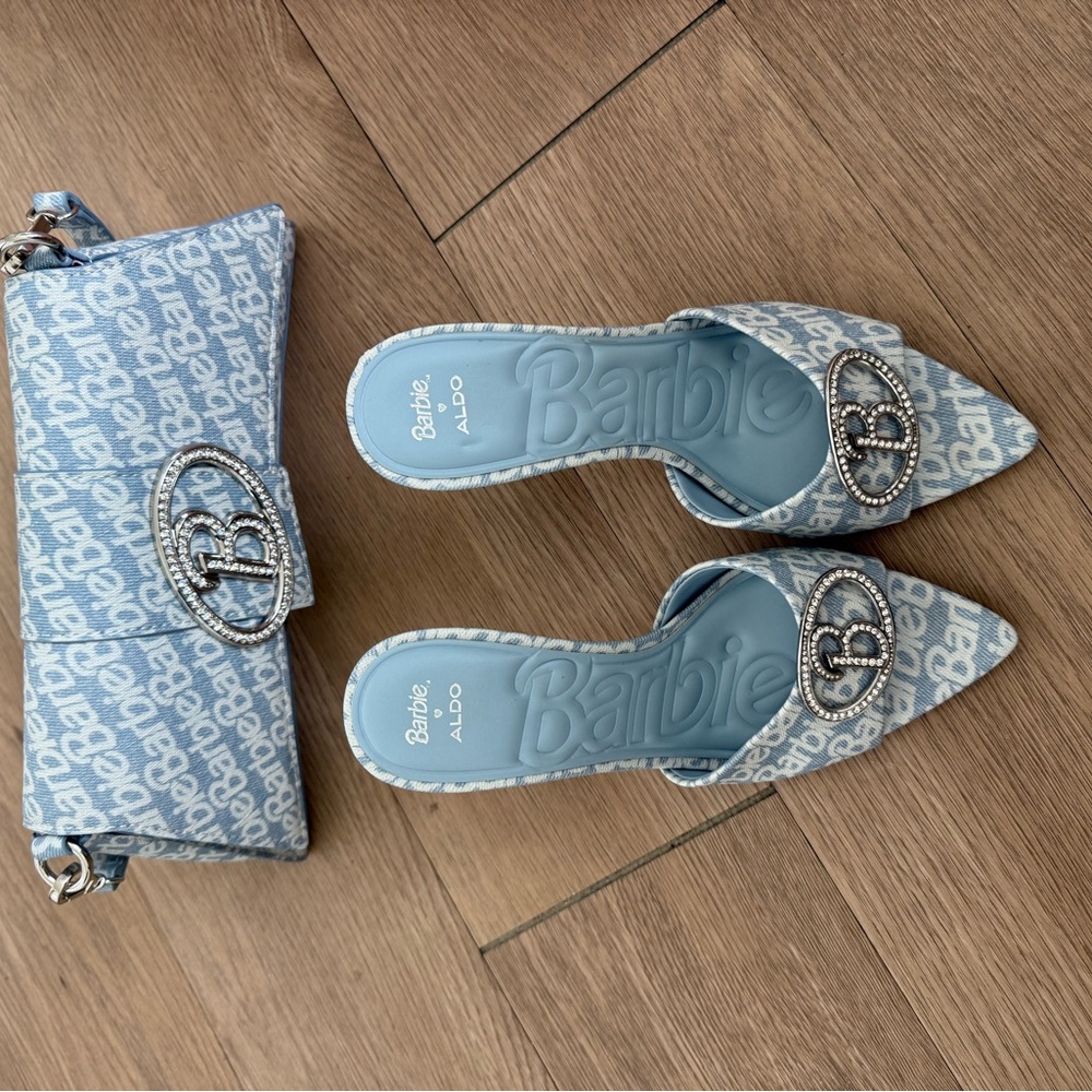 BARBIE X ALDO matching purse and heels size 7